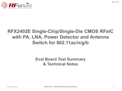 RFX2402E Single-Chip/Single-Die CMOS RFeIC with PA, LNA
