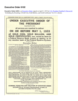 Executive Order 6102 April 5, 1933 by