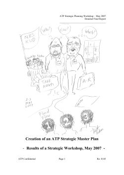 Creation of an ATP Strategic Master Plan