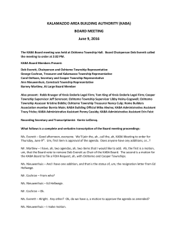 KALAMAZOO AREA BUILDING AUTHORITY (KABA) BOARD
