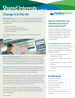 Shared InterestsOCTOBER 2016 - Hudson Valley Federal Credit