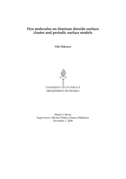 Dye molecules on titanium dioxide surface: cluster and periodic