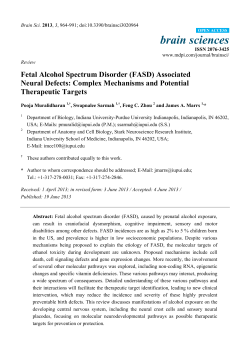 Fetal Alcohol Spectrum Disorder (FASD) Associated Neural Defects