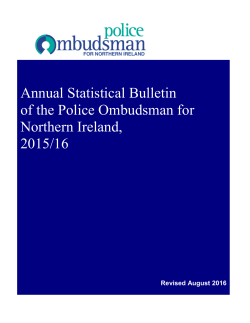 Annual Statistical Bulletin of the Police Ombudsman for Northern