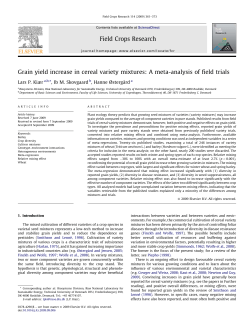 Grain yield increase in cereal variety mixtures: A meta