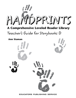the Storybooks D Teachers Guide
