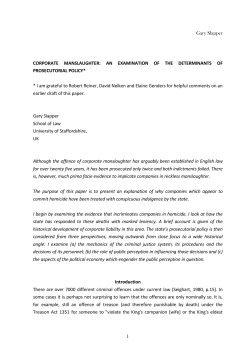 Corporate manslaughter: An examination of the determinants of