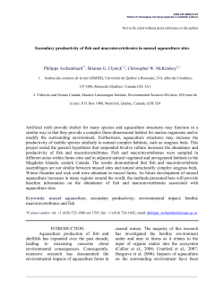 Secondary productivity of fish and macroinvertebrates in mussel
