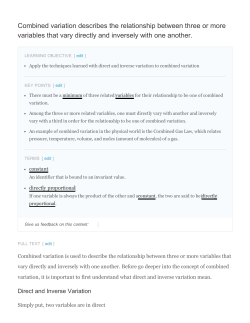 Combined variation describes the relationship between