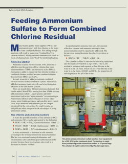 Feeding Ammonium Sulfate to Form Combined Chlorine Residual