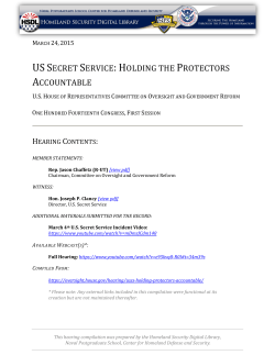 US SECRET SERVICE: HOLDING THE PROTECTORS