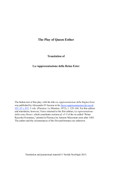 La rappresentazione della Reina Ester