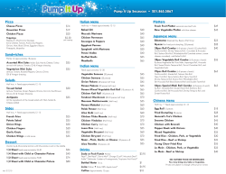 Pump It Up Secaucus &bull; 201.865.5867 Pizza Sandwiches Salads Sides
