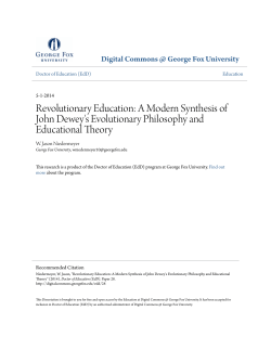 Revolutionary Education: A Modern Synthesis of John Dewey`s