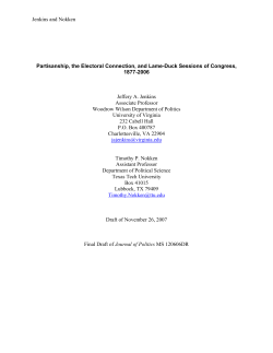 Jenkins and Nokken Partisanship, the Electoral