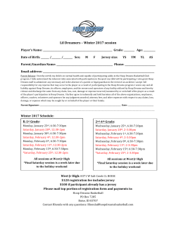 Lil Dreamers &ndash; Winter 2017 session Please