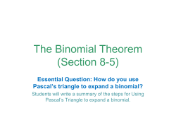 How do you use Pascal`s triangle to expand a binomial?