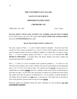examination paper - University of Calgary