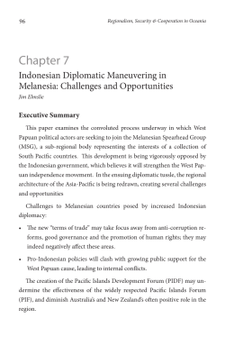 Indonesian Diplomatic Maneuvering in Melanesia