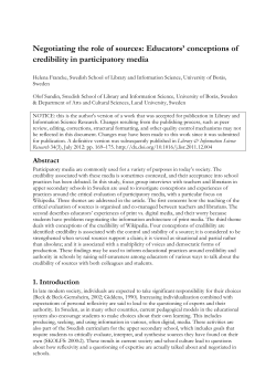 Negotiating the role of sources: Educators` conceptions of credibility