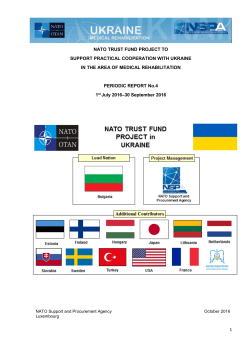 1 NATO TRUST FUND PROJECT TO SUPPORT PRACTICAL