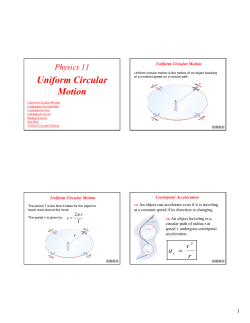 Ch. 5 (Uniform Circular Motion)