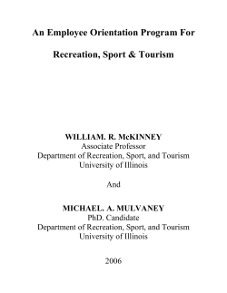 An employee orientation program for recreation, sport