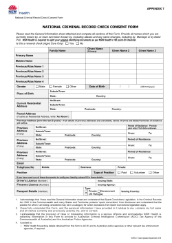 National Criminal Record Check Consent Form