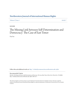 The Missing Link between Self-Determination and Democracy: The