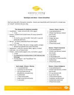 Technique and Ideas &ndash; Green Smoothies