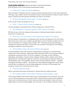 Teaching ABE and ASE Social Studies Website Suggestions Handout
