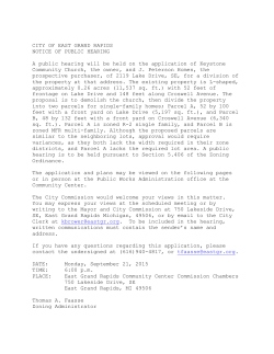 CITY OF EAST GRAND RAPIDS NOTICE OF PUBLIC HEARING A