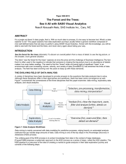 The Forest and the Trees: See it All with SAS&reg; Visual Analytics