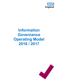 Information Governance Operating Model 2016 / 2017