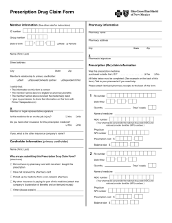 Prescription Drug Claim Form