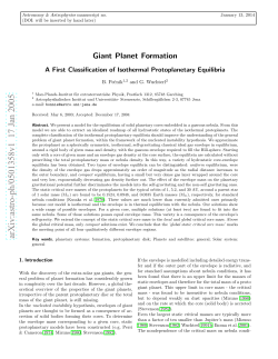 Giant Planet Formation: A First Classification of Isothermal