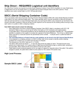 Ship Direct &ndash; REQUIRED Logistical unit Identifiers SSCC