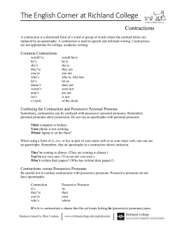 Contractions - Richland College