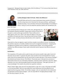 Managing Private Vs Public Facilities, What`s the