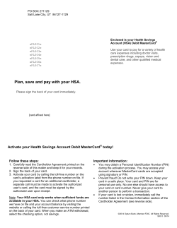 Plan, save and pay with your HSA.