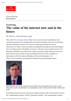 The value of the internet now and in the future