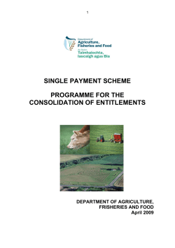 2009 Consolidation of Entitlements Programme Document