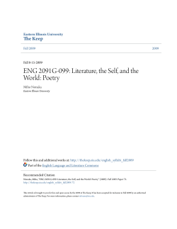 ENG 2091G-099: Literature, the Self, and the World: Poetry