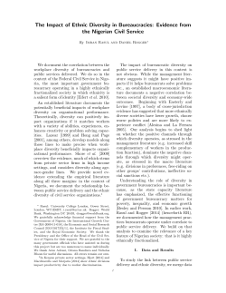 The Impact of Ethnic Diversity in Bureaucracies: Evidence
