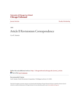 Article II Revisionism Correspondence