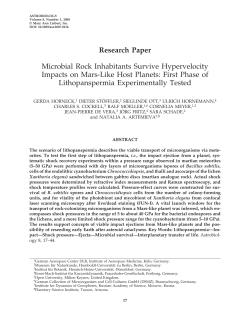 Microbial Rock Inhabitants Survive Hypervelocity Impacts on Mars