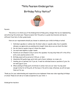 Nita Pearson Kindergarten Birthday Policy Notice