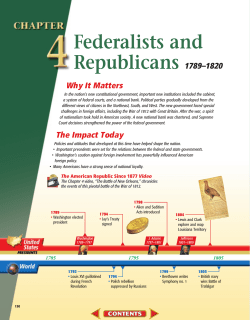 Chapter 4: Federalists and Republicans, 1789-1820