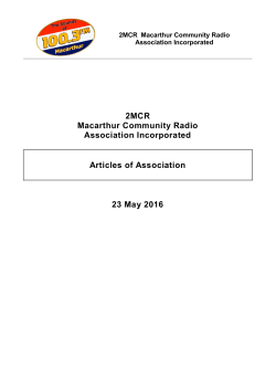 2MCR Macarthur Community Radio Association Incorporated