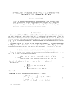 Enumeration of all primitive Pythagorean triples with